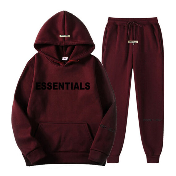 Essentials Fear Of God Essential Maroon Tracksuit